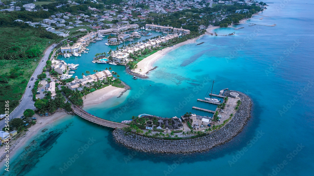 Panoramic View to the Barbados Coastline near Bridgetown, Caribbean